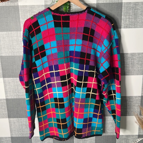 VTG Retro Bright Knitted Cardigan - Picture 7 of 7